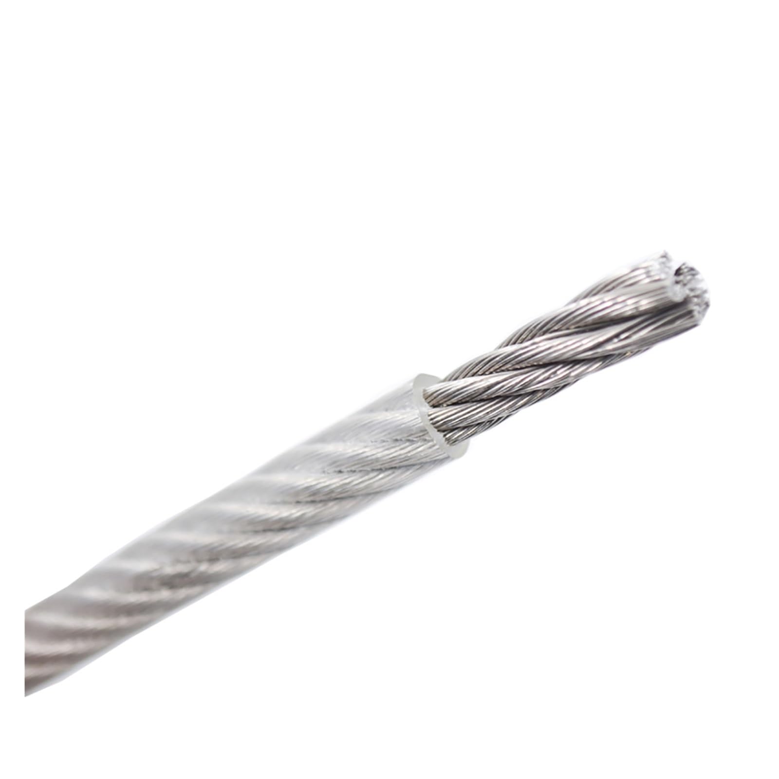 Linka stalowa nierdzewna, Lina stalowa 7x7 ze stali nierdzewnej 304 powlekana PVC 0,8 mm-5 mm 1 m-10 m(3mm-10meter)