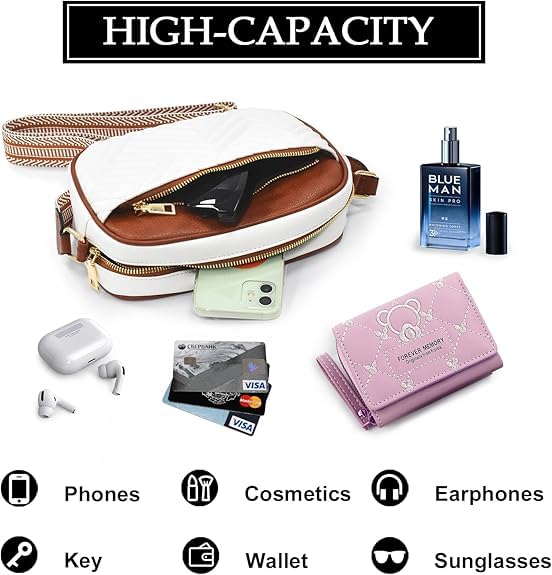 Image of ITALISH Women Leather Crossbody Sling Bag in Geometric Pattern