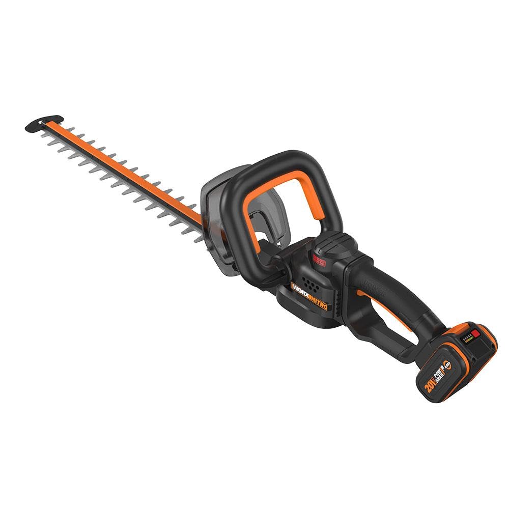 WORX WG263E Nitro Akku Heckenschere 20V –gleichmäßige Schnitte mit weniger Vibration – leistungsstarker bürstenloser Motor – 54cm Schnittlänge – 27mm Zahnabstand –inkl. 4Ah Akku & Ladegerät
