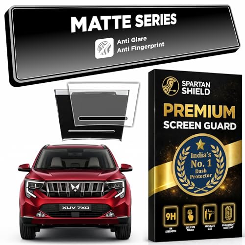 Image of Spartan Shield MATTE Screen Guard for MAHINDRA XUV 7XO 2026+ || 12.3 INCH TRIPLE SCREEN SETUP FULL TOUCHSCREEN Protector || XUV7XO Car 2025 Stereo Accessories [Not Tempered Glass] (Matte INFO [No ADX Cut)+Storage)