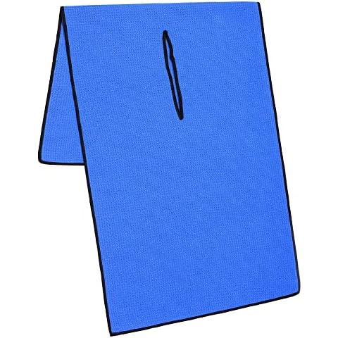 Mile High Life | Pro Tour Caddy Towel | 17” x 40” with 8” Center Slit | Premium Microfiber Waffle Texture (Blue) Cover