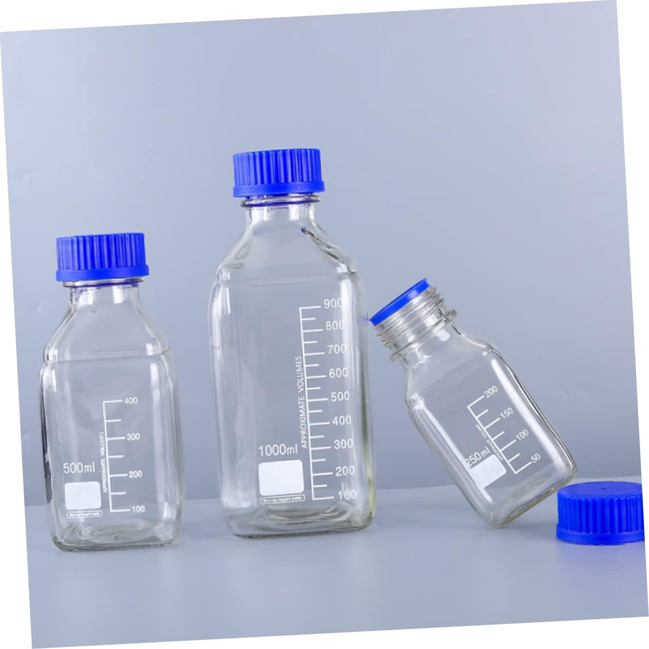 4pcs Glass Sample Bottles Lids Shot Bottles for Water Flip Top Science Vials