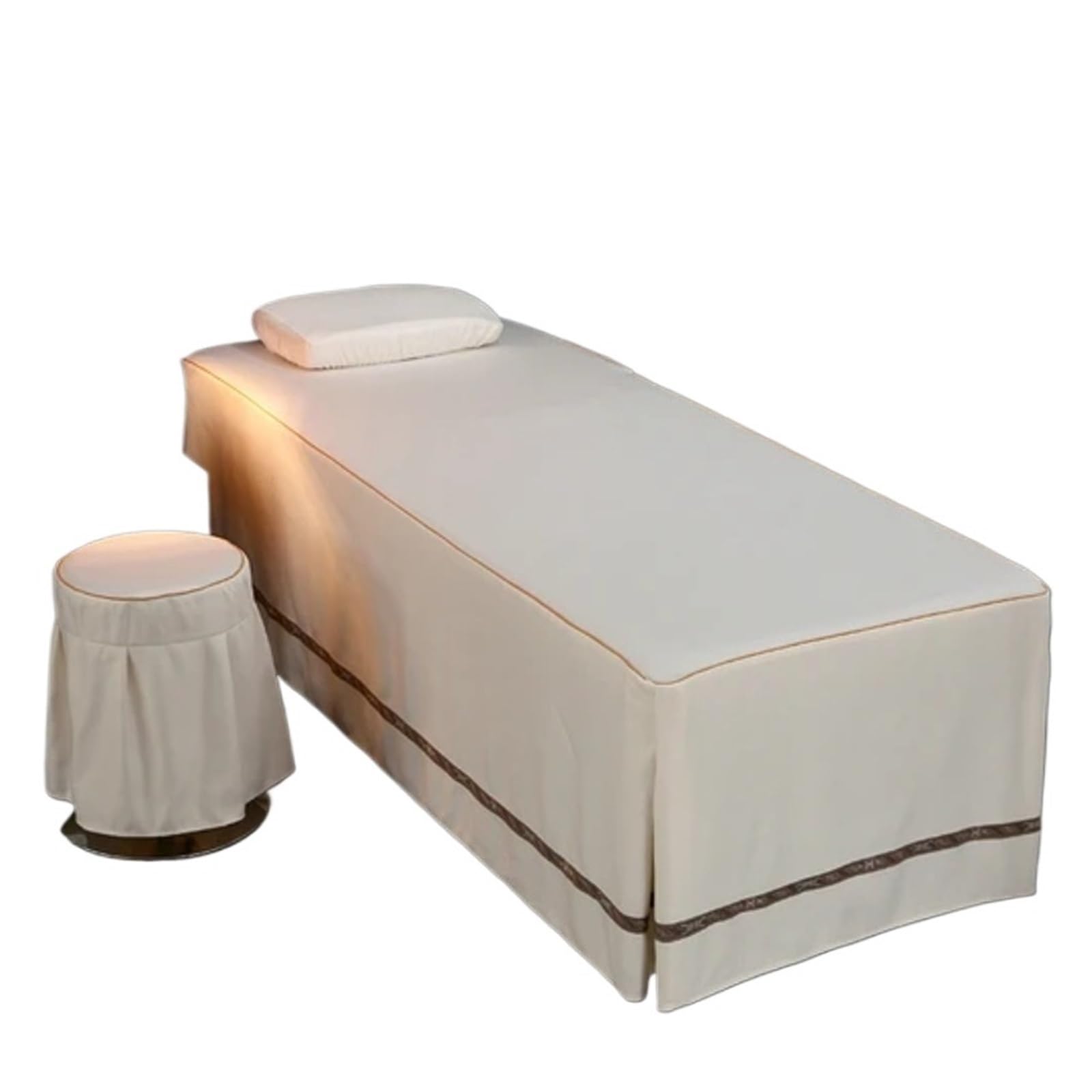 Massage Table Skirt Beauty Salon Massage Table Bed Sheet with Hole Bedskirt SPA Full Cover(Color-10,Round Head 70x190cm)