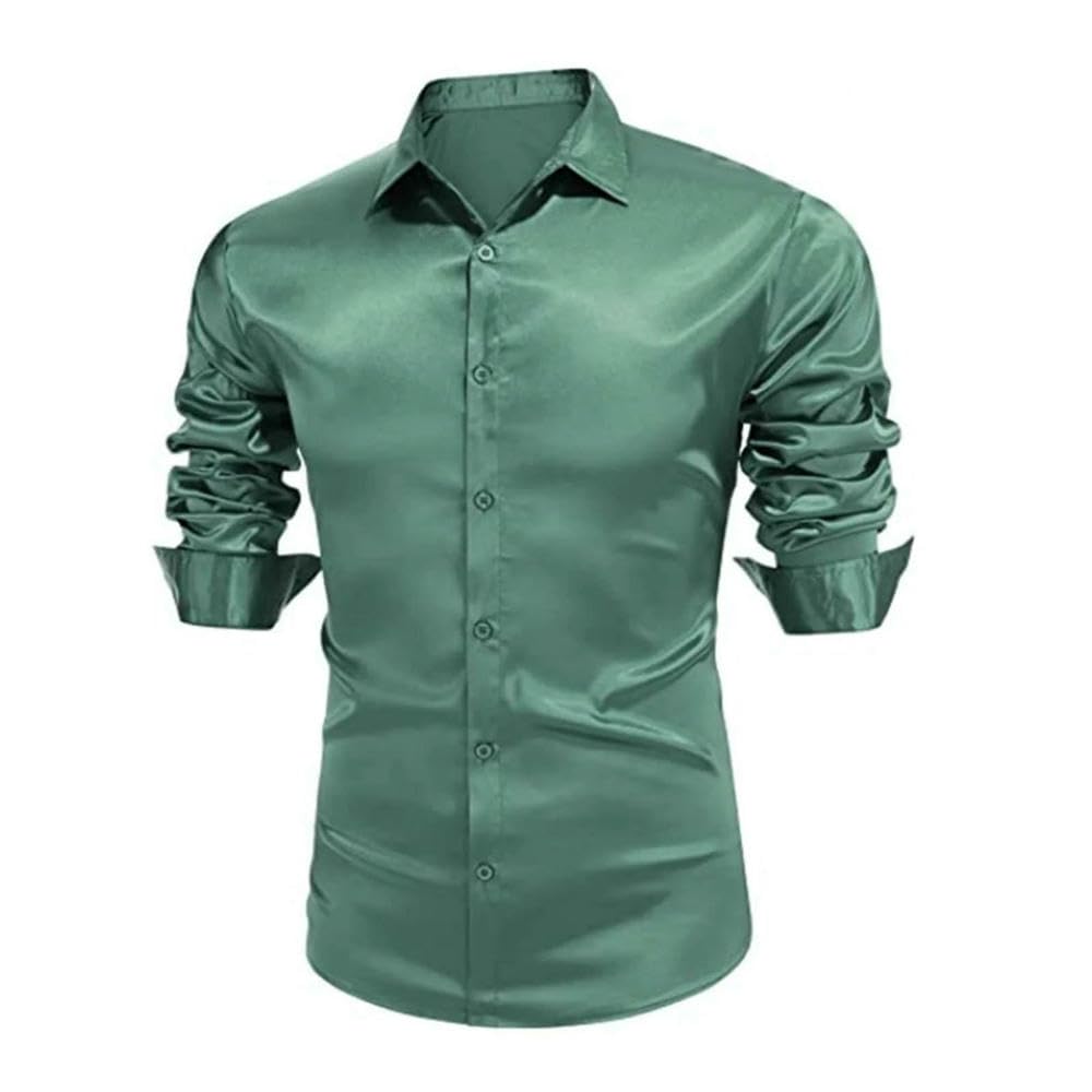 ZBDP Rosa Raso di Seta di Lusso Camicia Da Uomo Slim Manica Lunga Smoking Camicia Maschio Matrimonio Club Party Dance Prom Camisas