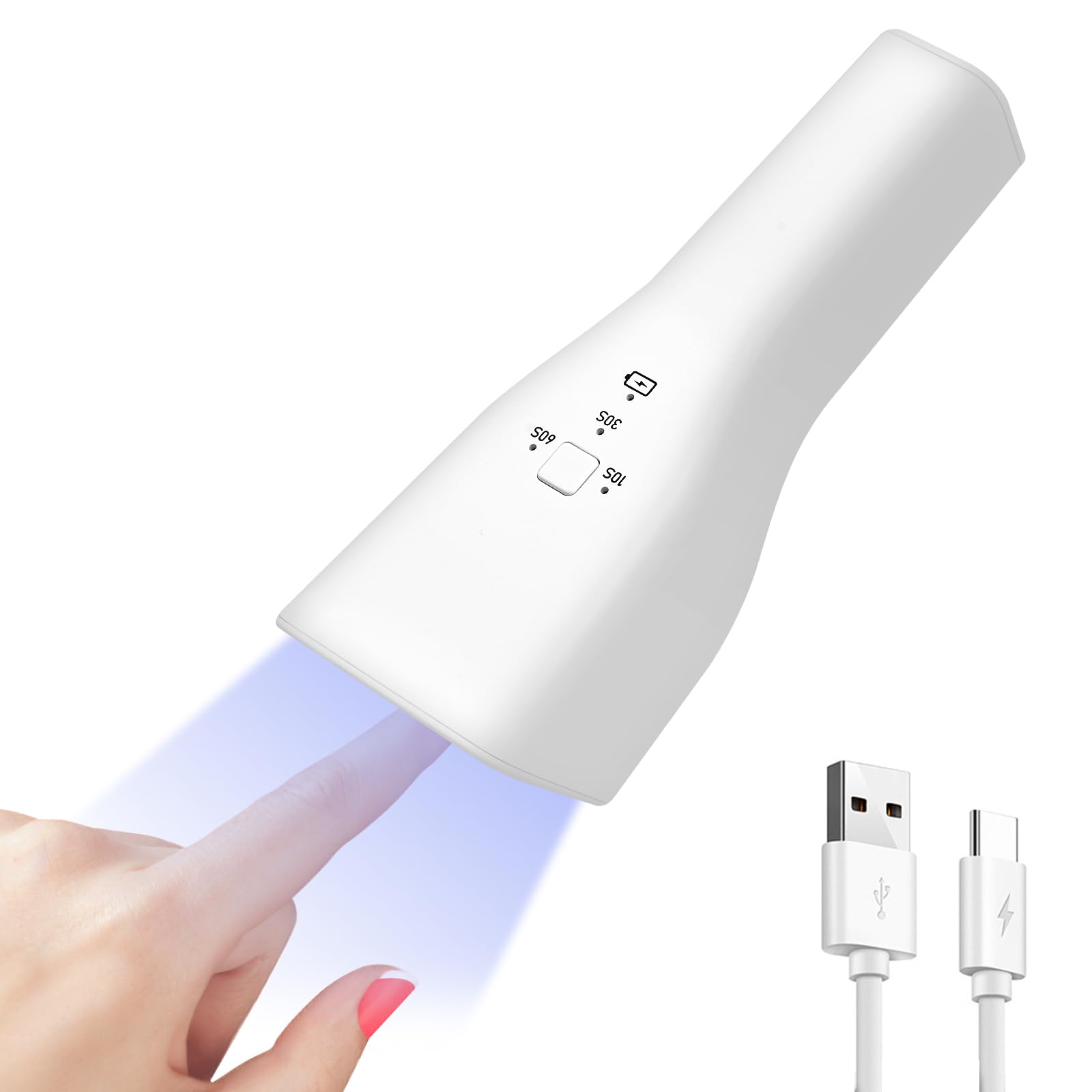 CGBE UV ネイルライト 9W ジェルネイルライト 自動感知センサー付 UVライト 高速硬化用 ハンディネイルライト 3階段タイマー 充電式持ち運び 小型 led レジン ライト