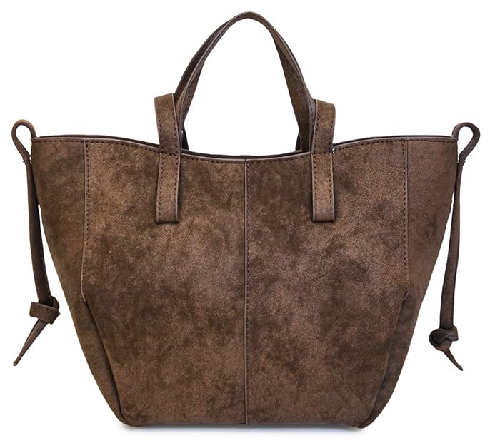 Suede Tote Bags for Women Small Crossbody Shoulder Bag Handbags Chic Purses Satchel for Travel Work