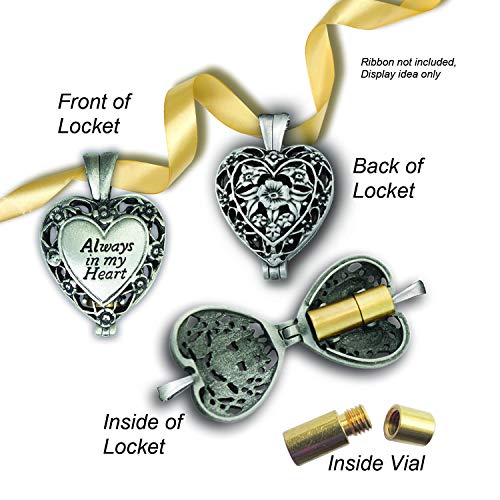 Abbey & CA Gift Bilderrahmen mit Phiole für Asche oder als Andenken, Beerdigung oder Beileidsgeschenk für den Verlust eines geliebten Menschen, für 6,3 x 5,7 cm große Fotos