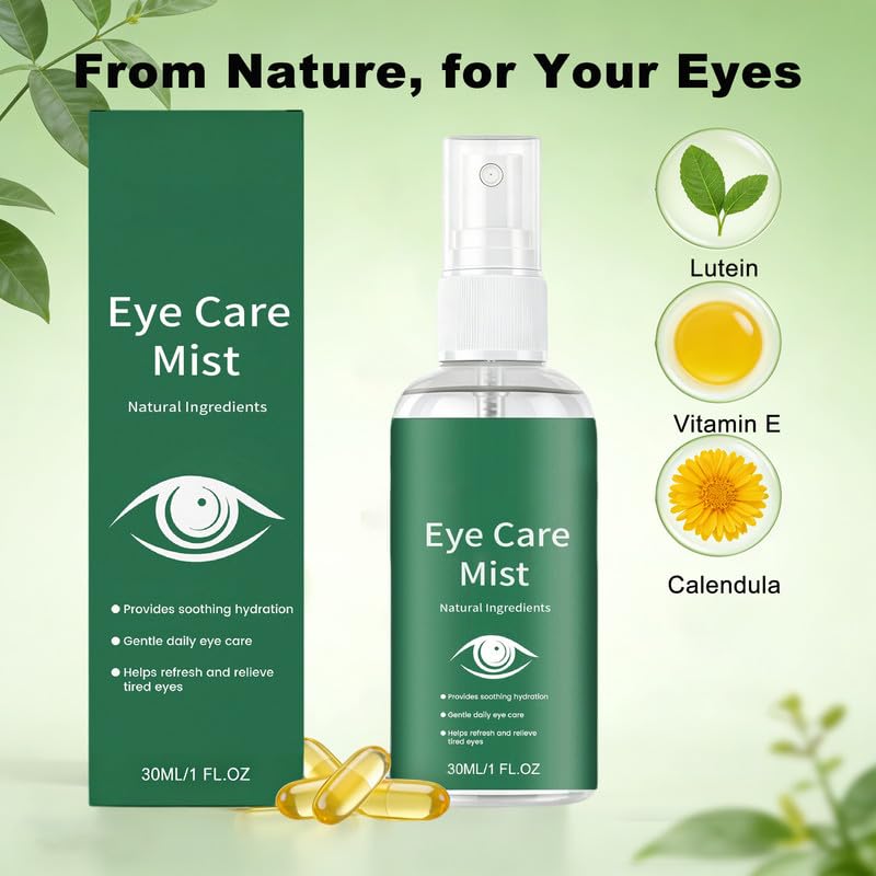 Hydrating Eye Mist Spray, 30 mL (1 fl oz) — Gentle Daily Comfort Mist for Dry, Tired-feeling Eyes — Lightweight, Fast-drying, Easy-to-use 2PCS
