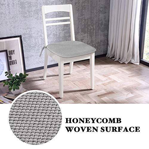 H.versailtex Memory Foam Chair Cushions Set Of 2 Slip Resistant Chair Pads Thick And Comfortable Seat Pads For Office Desk, Dining Table, Kitchen Chairs, Durable Soft Pain Relief Pad - 16X16, Gray #TOP1