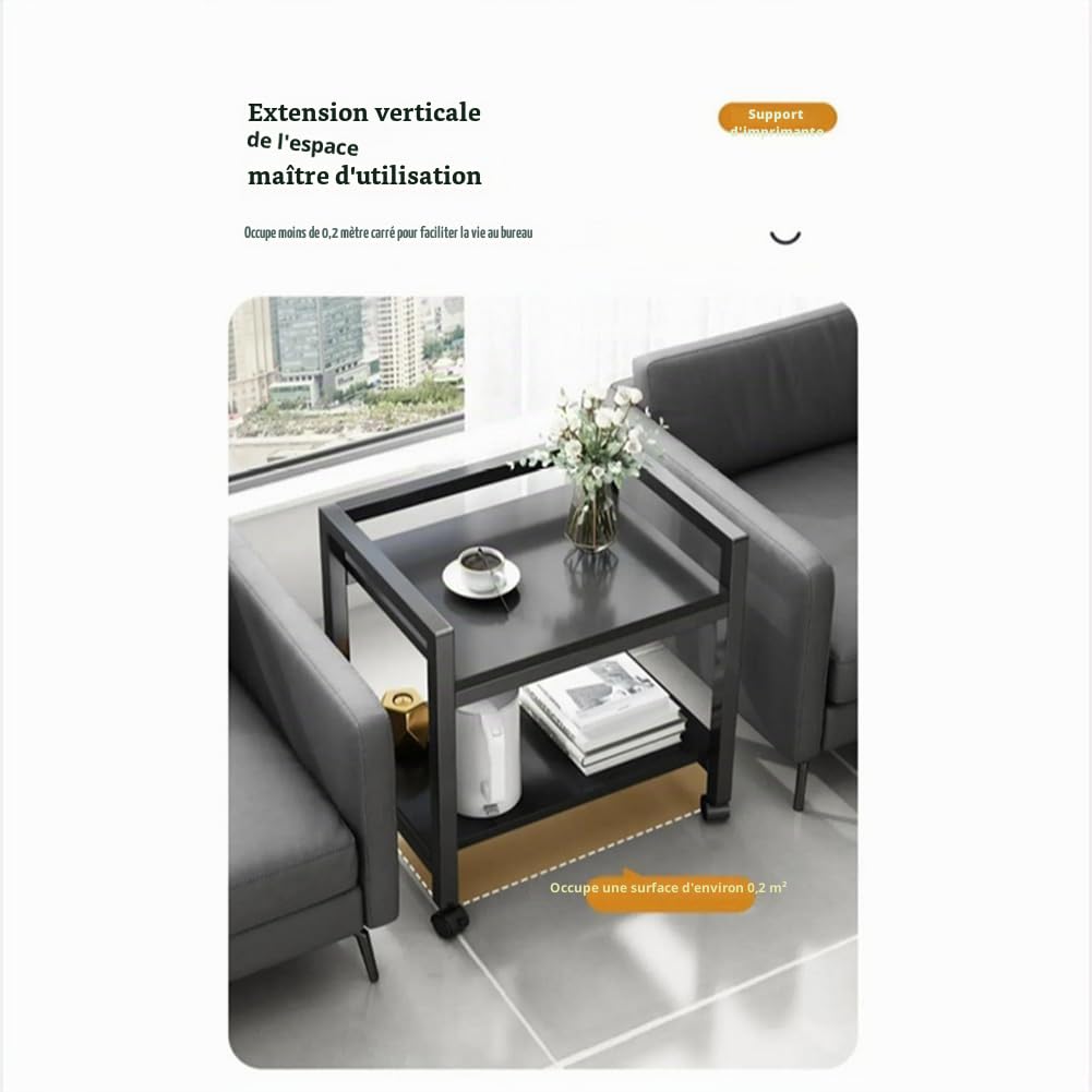 Support pour Tour d'ordinateur à 3 Niveaux, Réglable en Hauteur avec roulettes, Support pour PC CPU en pour Salon, Chambre à Coucher, Bureau, 51 x 30 x 69 cm, Noir