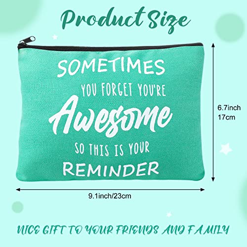 Kajaia 50 Pcs Inspirational Gifts Cosmetic Bags Thank You Appreciation Gift Canvas Makeup Bag Toiletry Bag with Zipper Motivational Quotes Purse for Girl Women Mom(6.7 x 9.1 Inch)2
