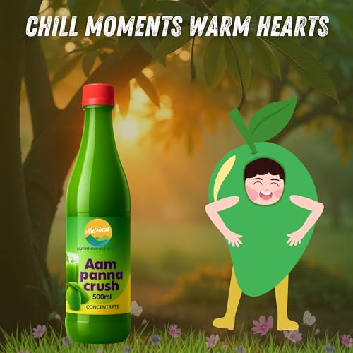 Image of Nutrinat Aam Panna - 500ml (Pack of 1) | Refreshing Aam Panna Drink | Summer Drink With Natural Ingredients | Mango Concentrate For Cooling Refreshment | Mango Crush Concentrate