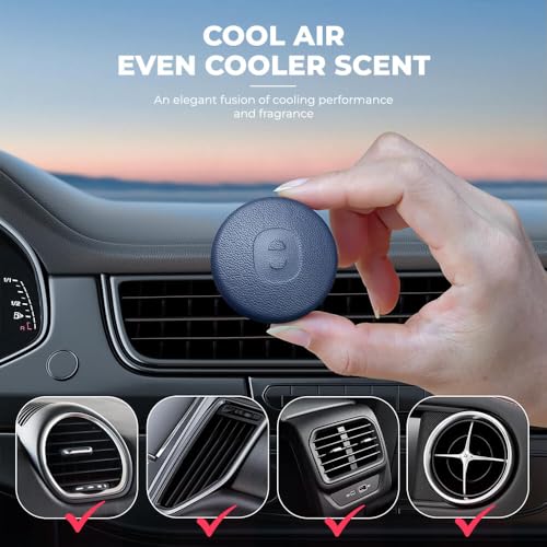 Image of Keyzone Premium Leather Key Cover & AC Vent Car Perfume Combo (4 Fragrances) | Compatible for BMW 7 Series 740i 760i X1 X7 XM IX I7, X5 2023 Onwards 4 Button Smart Key (Blue)