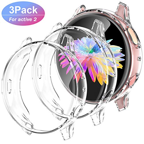 GEAK Compatible with Galaxy Watch Active 2 Case 40mm,3 Pack Soft Full Cover