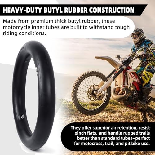 Image of AR-PRO (2-Pack) 3.00-16 3.25 /3.50-16 Inner Tubes for Dirt Bike and Off-Road Motorcycles - Heavy-Duty Butyl Rubber Tubes Compatible with 90 /100-16 100 /80-16 100 /90-16 Tires with TR4 Straight Valve Stem