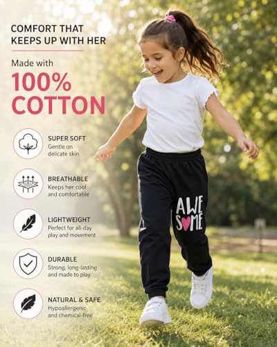 Image of T2F Girls Cotton Regular Fit Printed Track Pant (Pack of 5)