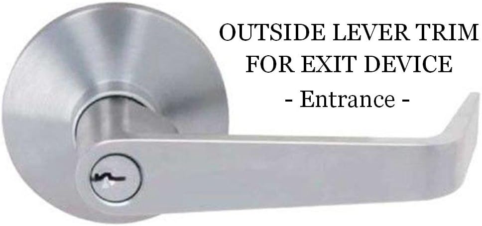 Prowell LHL650 Exit Device Outside Lever Trim, Entrance Function, Satin Chrome finish,Cylinder Included