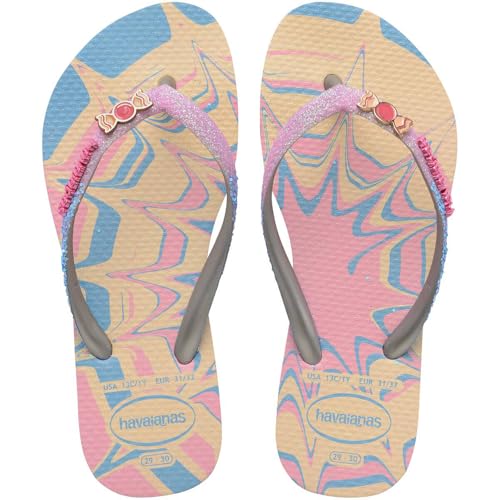 Havaianas Kids Slim Glitter Flip Flops - Kids' Summer Sandals for Girls - Buttercream, 3Y Big Kid2