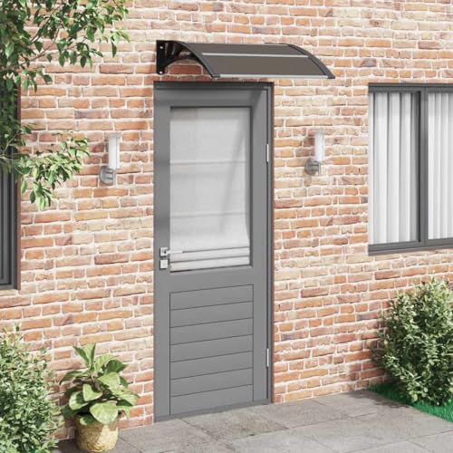 Marquesina de Puerta policarbonato Negro 80x75 cm Toldos de Exterior