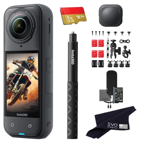 Image of Insta360 X5 Motorcycle Bundle-8K Waterproof 360 Action Camera with 1 /1.28 inch 48MP Sensors, 8K 360 HDR Video, 72MP, 4K Single-Lens |Bundle Includes Motorcycle Bundle, Selfie Stick, Lens Cap (1TB)