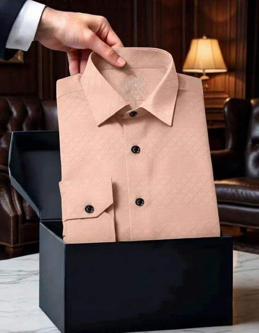 Image of Men Solid Casual Collared Shirt Breathable Comfortable Regular Fit Modern Stylish Everyday Fashion Outfit