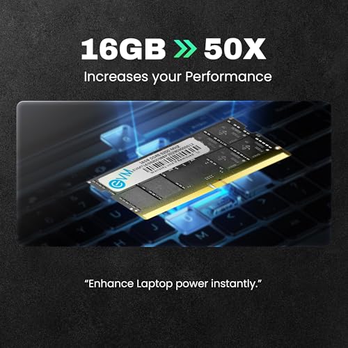 Image of EVM 16GB DDR5 Laptop RAM 5200 MHz SoDimm - High Performance Memory for MAC, Intel, AMD - 16 Chips, 256Mx8 Chip Density - Ideal for Editing, Gaming, e - 10 Years Warranty (EVMT16G5200S88P)