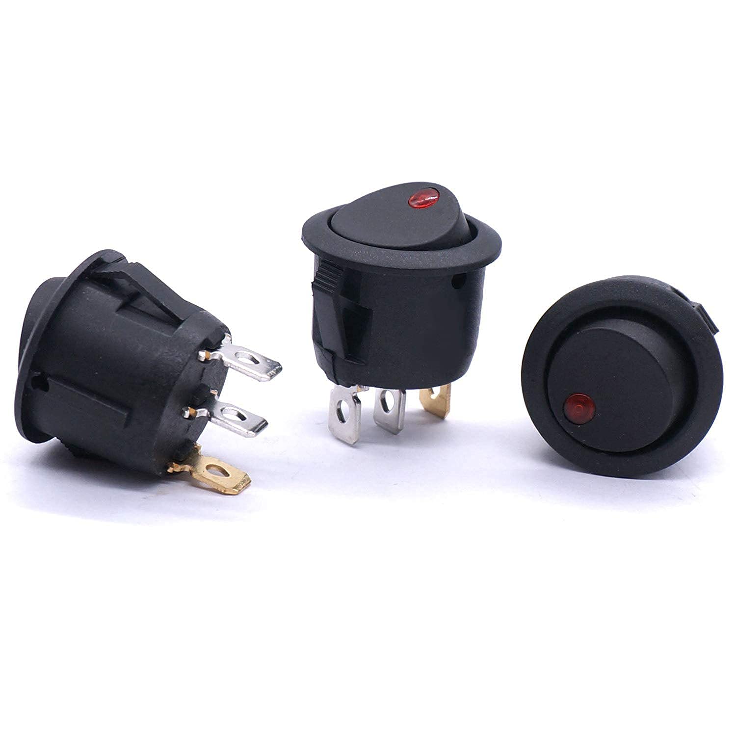 OSGC 10 interruptores basculantes de barco de CA 250 V/6 A, 125 V/10 A, CC 12 V, SPST de 3 pines, 2 posiciones, 10 unidades