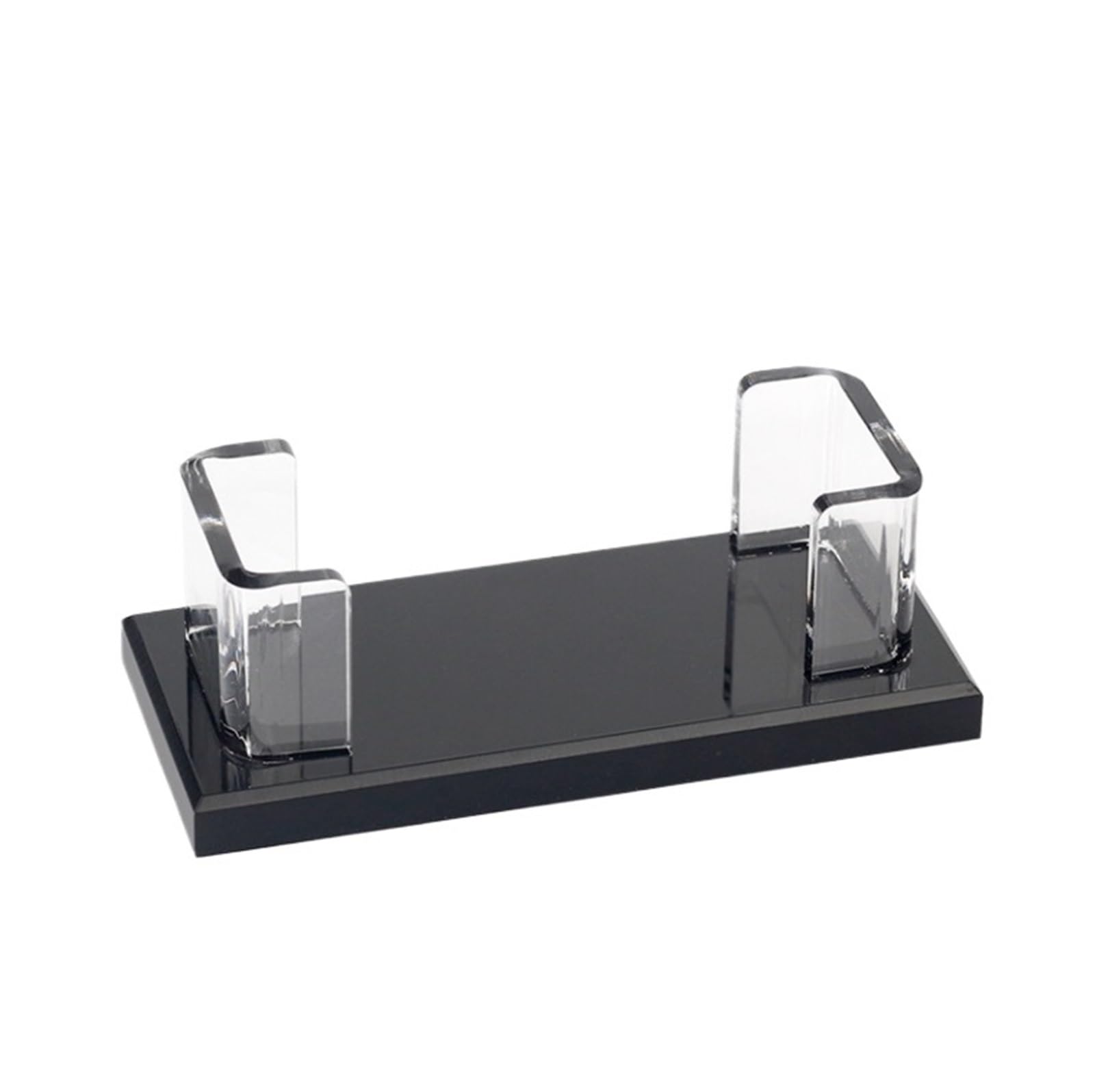 Portabiglietti da visita in acrilico, Porta biglietti da visita Espositore tavolo Nero 11,5x4,8x3 cm