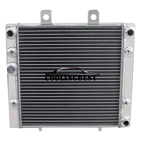 COOLINGBEST Replacement Aluminum Radiator for 2009-2013 Polaris Hawkeye/Sportsman 500 400 HO ATV PRO, 2 Row Core 2010 2011 2012 Cover