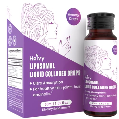 Image of Heivy High Potency Biotin & Collagen 70,000 mcg Liquid Drops for Women, Hair Growth Support, Strong Skin Nails - Made in USA - 50mL