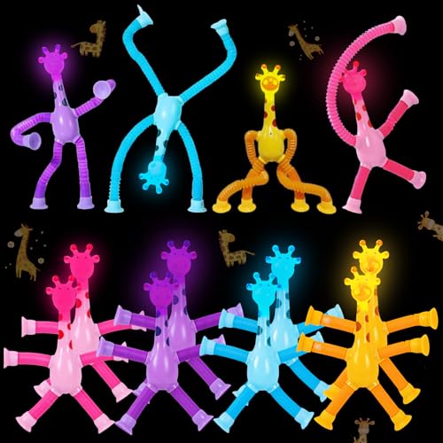 Shinybox Favores de aniversário para crianças, 12 peças LED girafa ventosa brinquedos, artigos de festa brinquedos infantis para aniversários, páscoa, Halloween