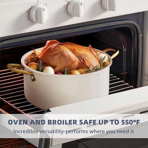 RIOVARM Induzione Set di pentole e padelle con coperchi, In ceramica Antiaderente Set di pentole con set di utensili da cucina, Set cucina essenziale Padella Pentola Padella per salse Spatole - immagine 6