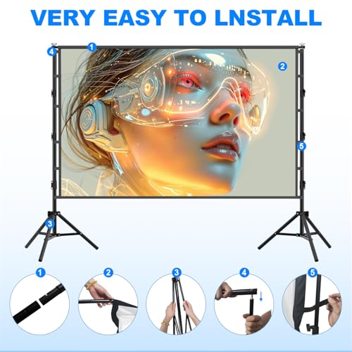 120 Inch Outdoor Projector Screen with Stand,Rear Front Projection Screen - image 7