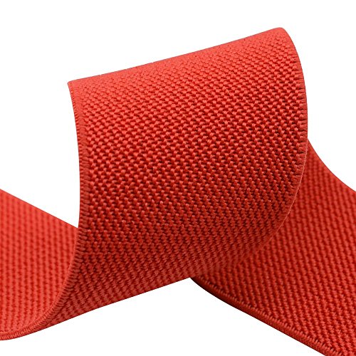 Strapcrafts 1.5-Inch Wide Colored Double-Side Twill Woven Elastic,2 Yards,Red 32030 #TOP1