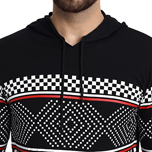Image of JUGULAR Typography Men's Cotton Round Neck Full Sleeve Hoodie Printed Regular Fit T-Shirt
