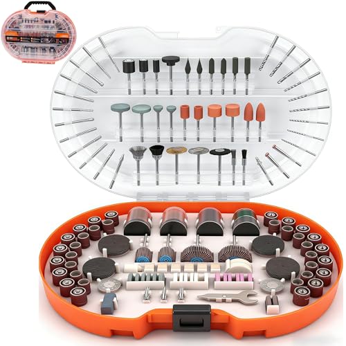 HORUSDY 308-Piece Rotary Tool Accessory, 1/8-in Shank Rotary Tool Kit, for Easy Polishing, Sanding, Cutting, Drilling, Engraving, Sharpening, Grinding with Carrying Case