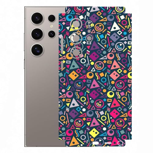 Image of AtOdds Mobile Skin Sticker Wrap | Compatible for Samsung S24 Ultra (5g) | Scratchproof Matte Finish | Full Coverage for All Sides & Camera Protection (Design - Shapes Graffiti)