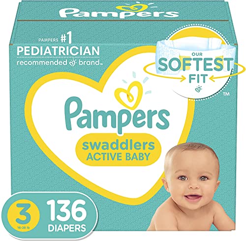 Image of Pampers Swaddlers Active Baby Diaper Size 3 136 Count