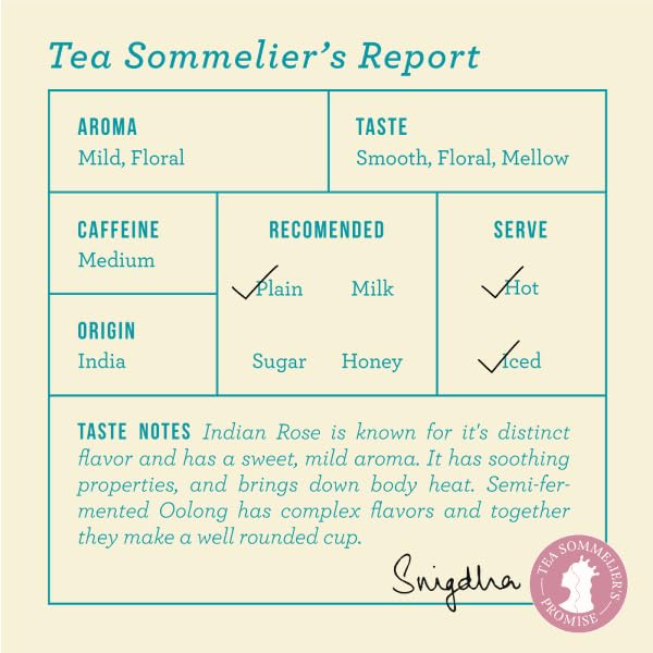 Tea Trunk Darjeeling Rose Oolong Tea | Whole Leaf Darjeeling Tea with Indian Rose (Gulab) Petals | Fresh & Flavourful | Improved Skin Health | Serve as Hot or Iced - 100 grams - Image 5 thumbnail
