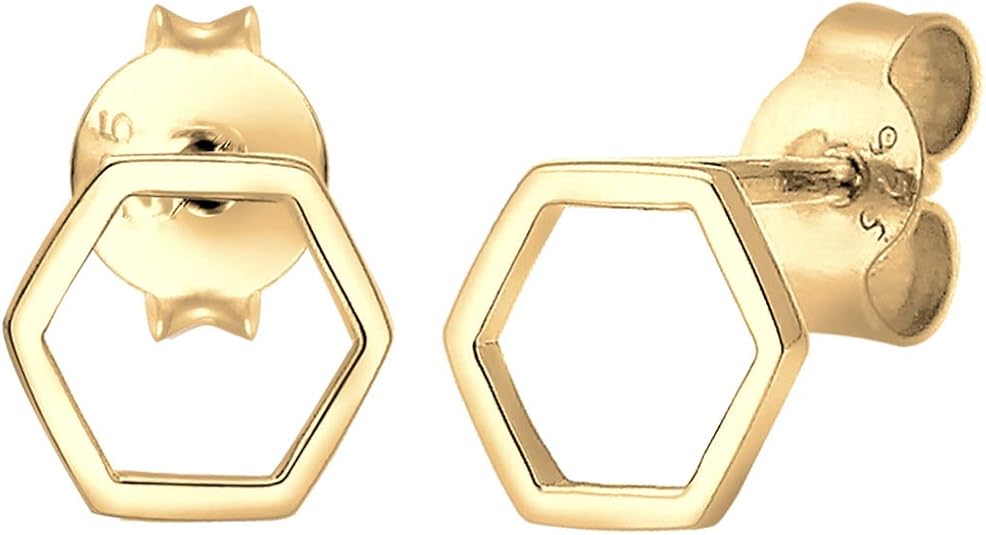 Elli Orecchini A Perno Tricolore: Oro, Oro Rosa E Argento 925 - Set Da 3