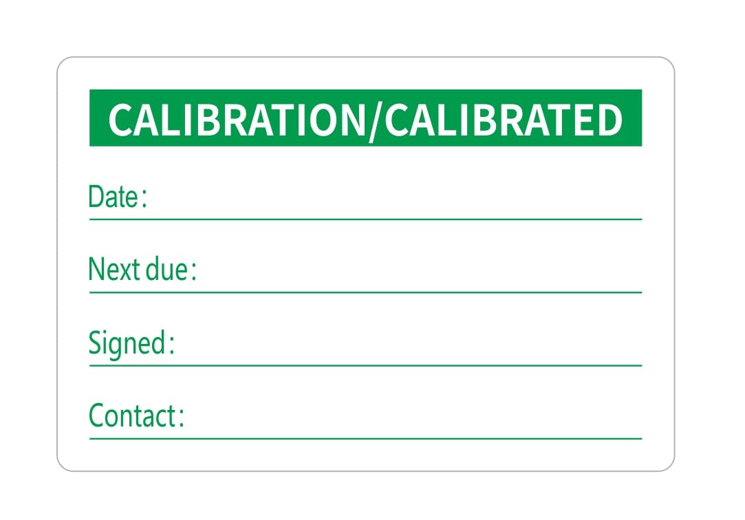 Calibration Labels, Size 76mm x 51mm, for NIST, ISO-900, Quality Control Records Or Testing Inventory, (50)