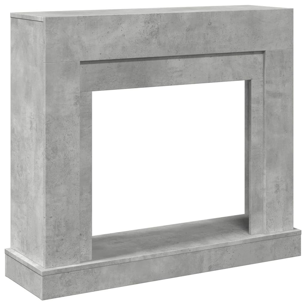vidaXL Borde de Chimenea Madera ingeniería Gris hormigón 100x30x87,5cm, Envolvente de Chimenea, repisa de Chimenea, repisa de Chimenea