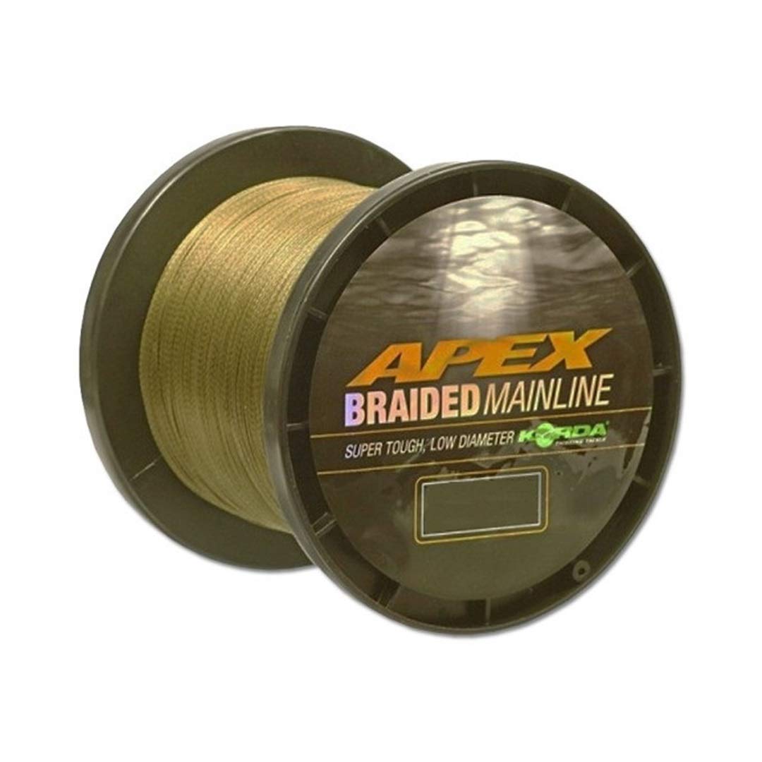 Korda Apex Geflochtene Angelschnur Hauptschnur – 30lb / 13,6kg (0,23mm) 1200m Spule – Hochfeste Dyneema Faser für Karpfenangeln & Weitwürfe – Extrem Abriebfest & Geringe Dehnung