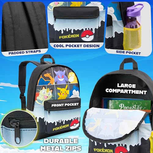 Image of Pokemon Backpack Kids School Bag Boys Girls Teens Pikachu Pokeball