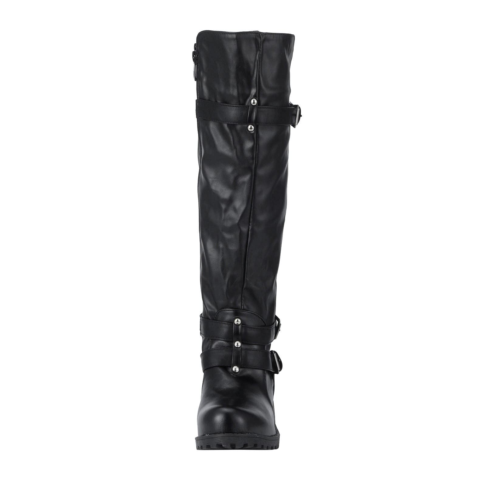 Botas de Invierno Mujer Botas para Mujeres Retro Chunky Heel Boots Knee Hign Boots de Mujeres