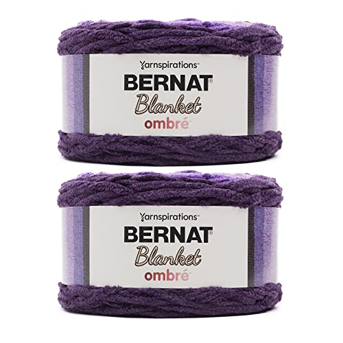 Image of Bernat Blanket Ombre Yarn for Crocheting Soft, Eggplant, 2-Pack