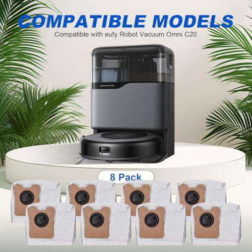Image of Dust Bags Compatible with Eufy C20 / C10 Omni Robot Vacuum Cleaner Large Capacity Dust Bag Eufy Vacuum Bags Replacement Parts Accessories Kit Effective Filtration Vacuum Dust Bags (12 Pack)