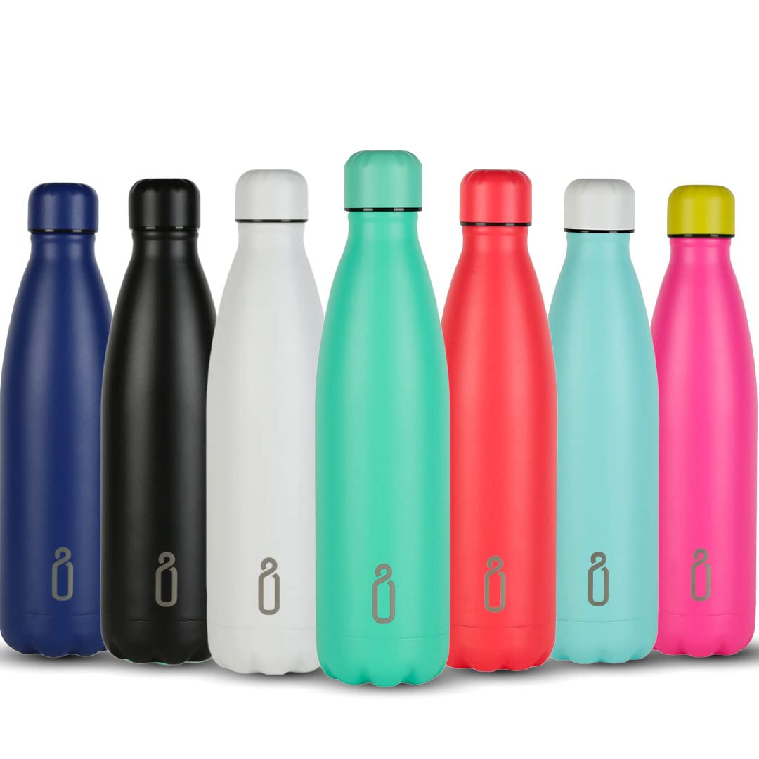 Unbottle 304 Stainless Steel Insulated Bottle | Leak Proof Thermos Flask | Thermosteel Hot and Cold Steel Water Bottle Pack of 1 (All Matte Apple, 500ML)