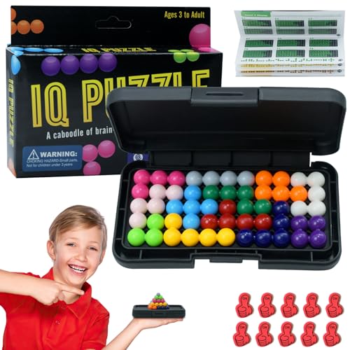 MSIHEY IQ Puzzle mit 200 Herausforderungen, Smart Games 2D 3D Smart Games ab 6, IQ Spiele Mit 10 Likes-Aufklebern Denkspiele zur Förderung von Logik & Kreativität