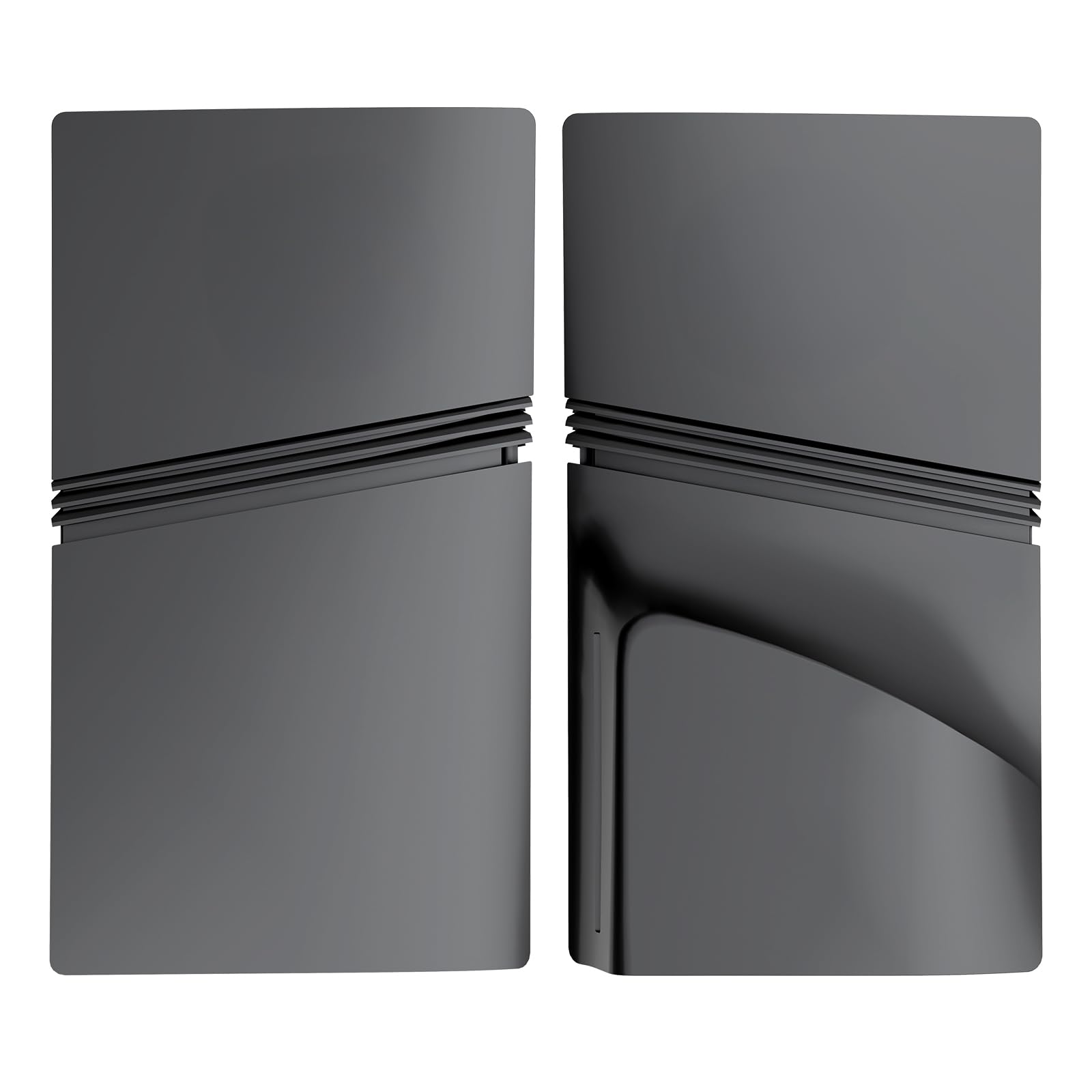 für PS5 Pro Disc Edition Frontplatten mit Kühlungsöffnungen Hard ABS Stoßfest Anti-Kratzer Staubdicht Konsolengehäuse Abdeckung Ersatzplatte Schale für PS5 Pro Disc Edition,4 Abdeckplatten (Schwarz)
